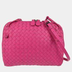 Bottega Veneta Pink Intrecciato Crossbody Bag