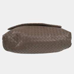 Bottega Veneta Gray Intrecciato Messenger Bag