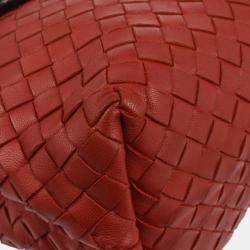 Bottega Veneta Red Black intrecciato Chain Shoulder Bag