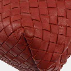 Bottega Veneta Red Black intrecciato Chain Shoulder Bag