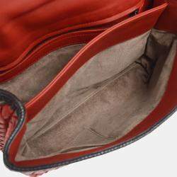 Bottega Veneta Red Black intrecciato Chain Shoulder Bag