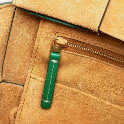 Bottega Veneta Green Small Calfskin Maxi Intrecciato Arco Satchel