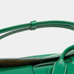 Bottega Veneta Green Small Calfskin Maxi Intrecciato Arco Satchel