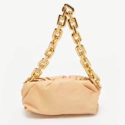 Pre Owned حقيبة بوش سلسلة من بوتيغا فينيتا جلد بيج