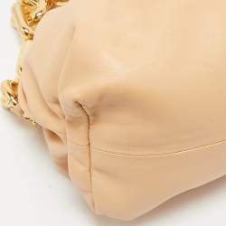 Pre Owned حقيبة بوش سلسلة من بوتيغا فينيتا جلد بيج