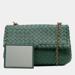 Bottega Veneta Green Baby Nappa Intrecciato Olimpia Crossbody