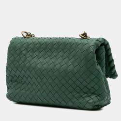 Bottega Veneta Green Baby Nappa Intrecciato Olimpia Crossbody