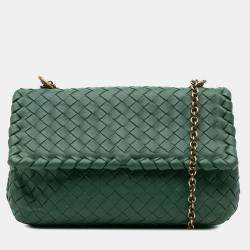 Bottega Veneta Green Baby Nappa Intrecciato Olimpia Crossbody
