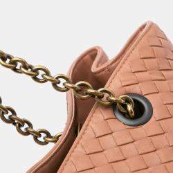 Bottega Veneta Pink Large Nappa Intrecciato Classic Chain Strap Tote