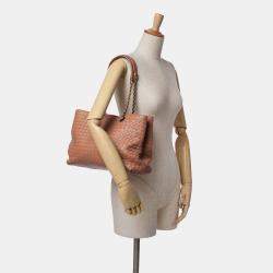 Bottega Veneta Pink Large Nappa Intrecciato Classic Chain Strap Tote