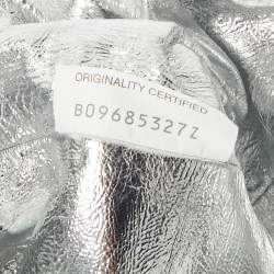 Pre Owned Bottega Veneta Silver Leather Mini The Pouch Clutch 