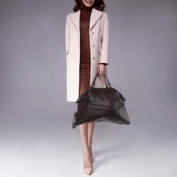 Bottega Veneta Dark Brown Intrecciato Leather Maxi Convertible Tote