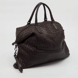 Bottega Veneta Dark Brown Intrecciato Leather Maxi Convertible Tote