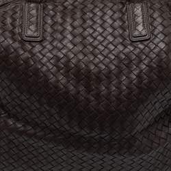 Bottega Veneta Dark Brown Intrecciato Leather Maxi Convertible Tote