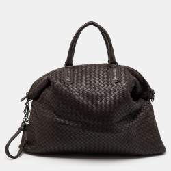 Bottega Veneta Dark Brown Intrecciato Leather Maxi Convertible Tote