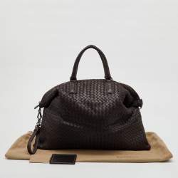 Bottega Veneta Dark Brown Intrecciato Leather Maxi Convertible Tote