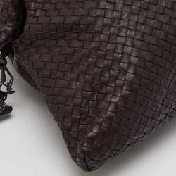 Bottega Veneta Dark Brown Intrecciato Leather Maxi Convertible Tote