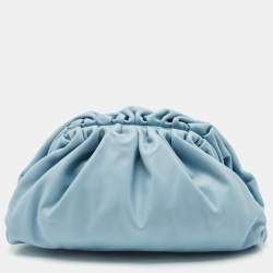 Bottega Veneta Light Blue Leather Classic The Pouch Clutch