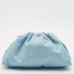 Bottega Veneta Light Blue Leather Classic The Pouch Clutch