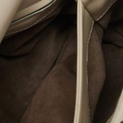 Bottega Veneta Off White Embroidered Intrecciato Leather Olimpia Shoulder Bag
