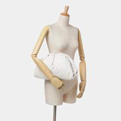 Bottega Veneta White Lambskin The Pouch