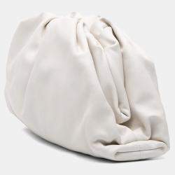 Bottega Veneta White Lambskin The Pouch