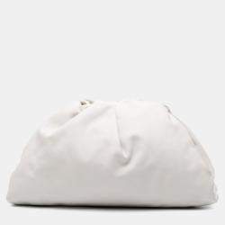 Bottega Veneta White Lambskin The Pouch