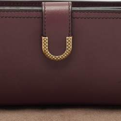 Bottega Veneta Mauve Leather Flap Continental Wallet