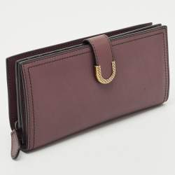 Bottega Veneta Mauve Leather Flap Continental Wallet