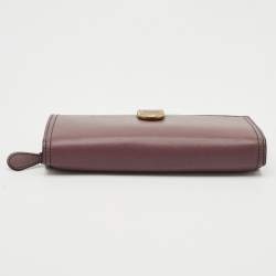 Bottega Veneta Mauve Leather Flap Continental Wallet