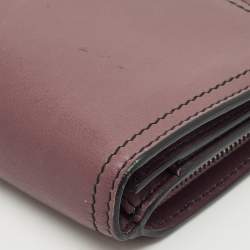 Bottega Veneta Mauve Leather Flap Continental Wallet
