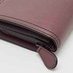 Bottega Veneta Mauve Leather Flap Continental Wallet