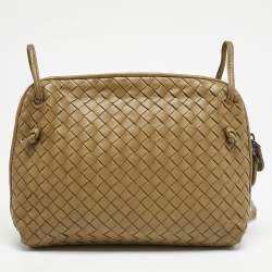 Bottega Veneta Dark Beige Intrecciato Leather Nodini Crossbody Bag