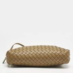 Bottega Veneta Dark Beige Intrecciato Leather Nodini Crossbody Bag