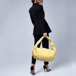 Bottega Veneta Yellow Intrecciato Leather Medium Jodie Hobo
