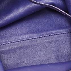 Bottega Veneta Metallic Purple Leather Mini The Pouch Clutch 