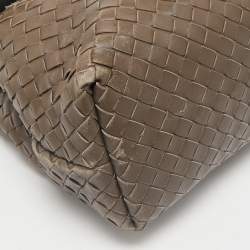 Bottega Veneta Dark Beige Intrecciato Leather Medium Olimpia Shoulder Bag