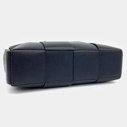 Bottega Veneta Navy Blue Leather Arco Tote and Shoulder Bag