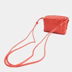 Pre Owned Bottega Veneta Red Leather Mini Loop Camera Bag