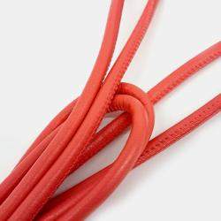 Pre Owned Bottega Veneta Red Leather Mini Loop Camera Bag