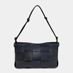 Bottega Veneta Black Leather Cassette Shoulder Bag