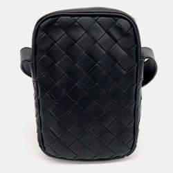 Bottega Veneta Black Leather Mini Cassette Crossbody Bag