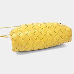 Bottega Veneta Yellow Leather Mesh Butter Calf Crossbody Bag