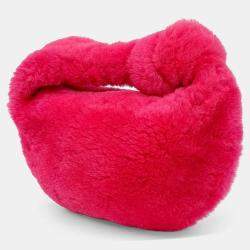 Bottega Veneta Pink Shearling Fur Shearling Mini BV Jodi Bag
