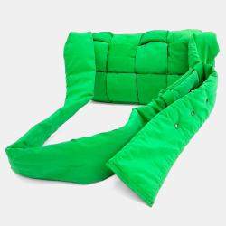 Bottega Veneta Green Fabric Padded Tech Cassette Bag