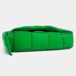 Bottega Veneta Green Fabric Padded Tech Cassette Bag