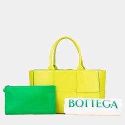 Bottega Veneta Yellow Small Nappa Maxi Intrecciato Arco Tote