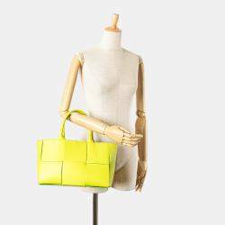 Bottega Veneta Yellow Small Nappa Maxi Intrecciato Arco Tote