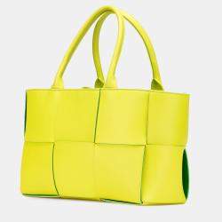 Bottega Veneta Yellow Small Nappa Maxi Intrecciato Arco Tote