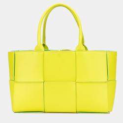Bottega Veneta Yellow Small Nappa Maxi Intrecciato Arco Tote